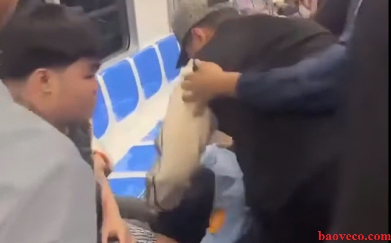 bao ve tau metro bi 2 thanh nien tan cong giua chuyen di